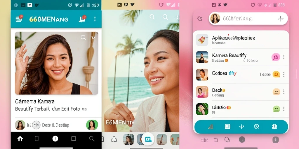 Antarmuka intuitif 66MENANG untuk mengedit foto dengan efek menarik.