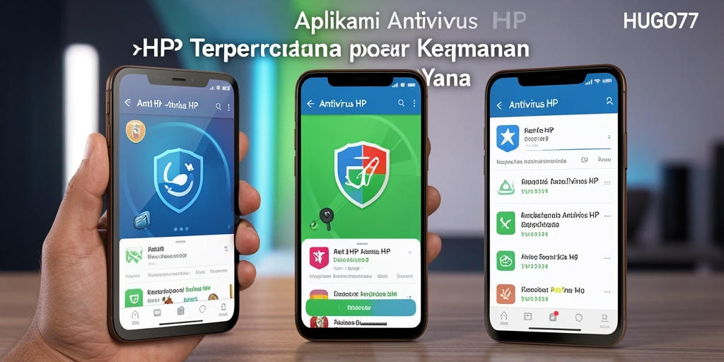Tampilan antarmuka HUGO77, aplikasi Antivirus HP yang modern.
