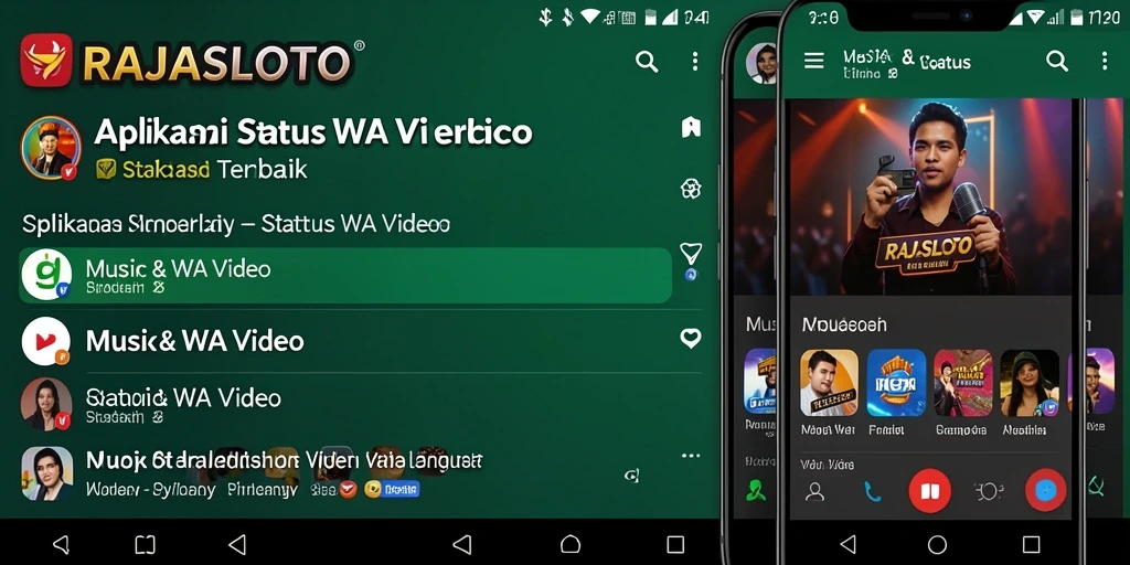 Tampilan antarmuka RAJASLOTO untuk mengunduh video status.