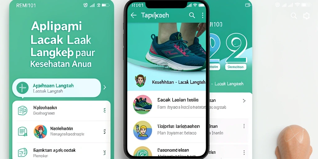 Antarmuka utama aplikasi REMI101 yang menampilkan jumlah langkah harian.