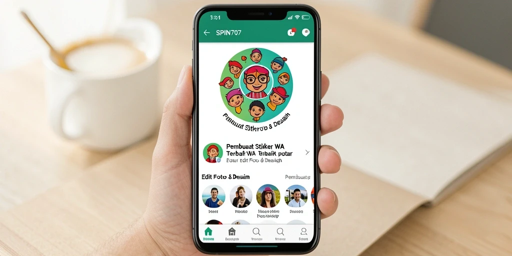 Antarmuka user-friendly dari aplikasi SPIN707 untuk Pembuat Stiker WA.