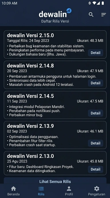 Riwayat Versi Aplikasi dewalin untuk Android